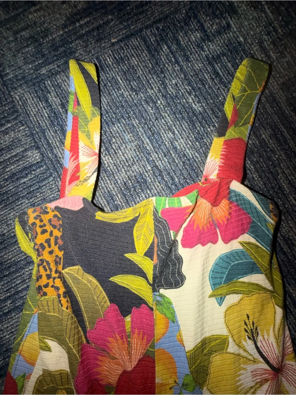 FARM Rio Tropical Floral Wide-Leg Jumpsuit in Black, Yellow, Green, Pink - Picture 4 of 7